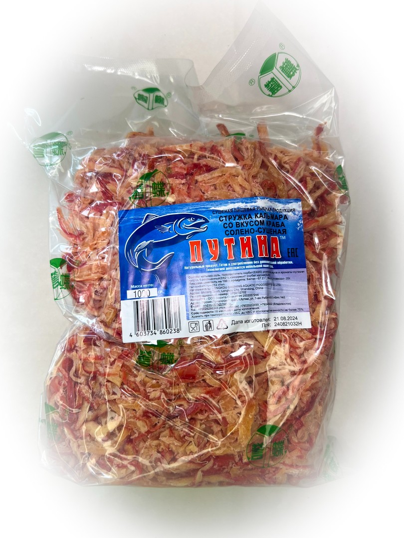 Кальмар стружка со вкусом краба "Розовая" (ПУТИНА) в Перми